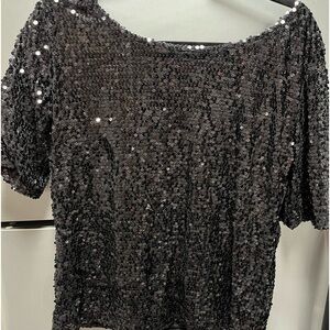 Black Sequin Dress Shirt
